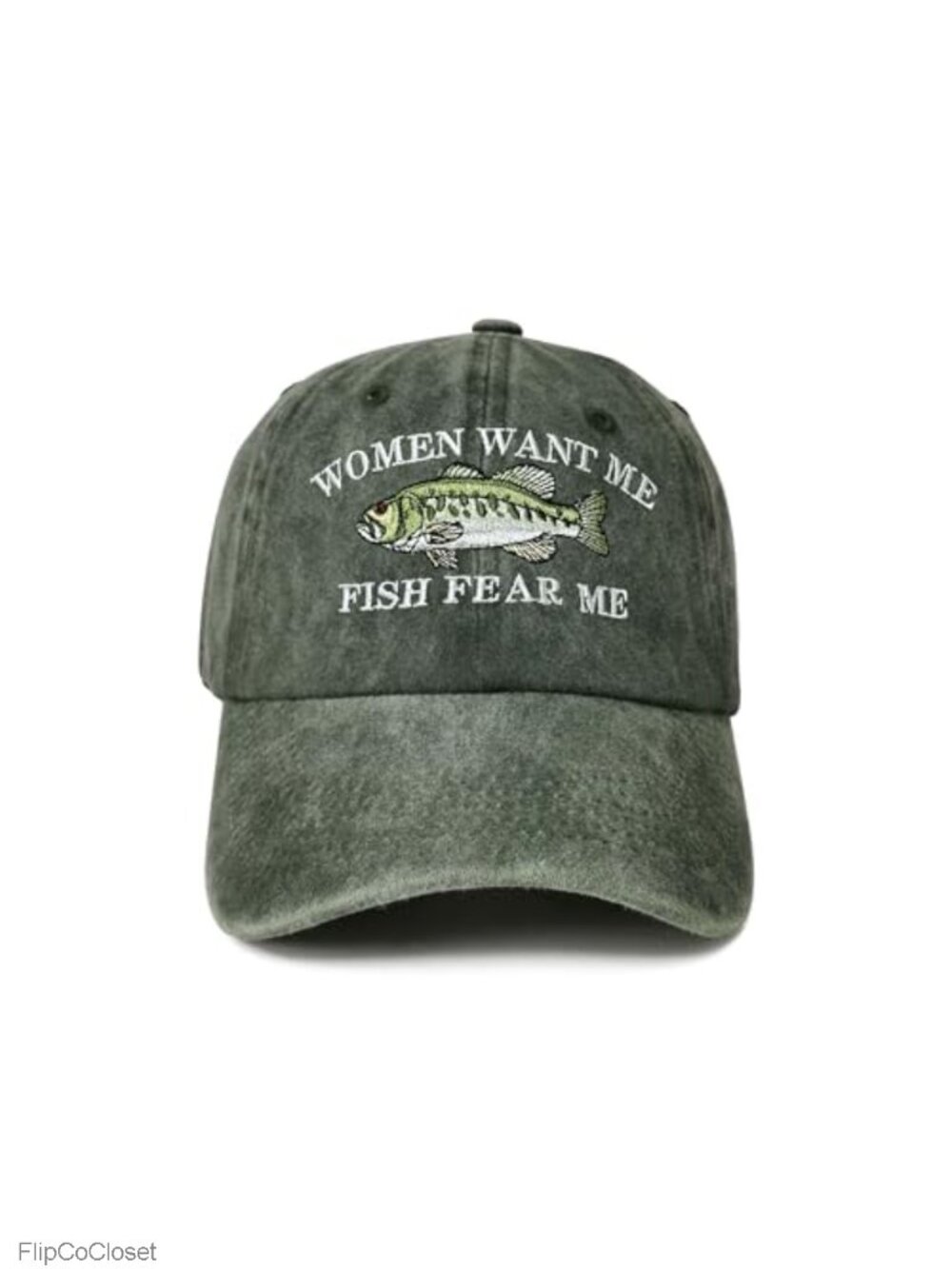 Embroidered Fishing Baseball Cap Unisex Adjustable Funny Fish